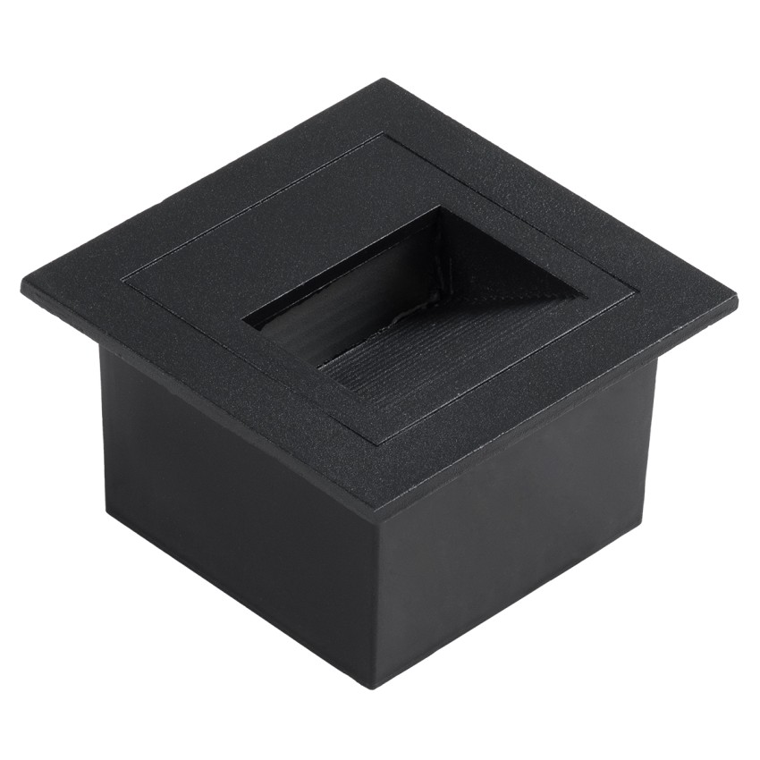 GLOBOSTAR® STEP-MINA  Χωνευτό Αρχιτεκτονικό Φωτιστικό Διαδρόμου/Σκαλοπατιού LED 3W 330lm 30° DC 24V Αδιάβροχο IP65 Θερμό Λευκό 2700K Dimmable - Μαύρο - Μ8.3 x Π8.3 x Υ5cm / Q6.6cm