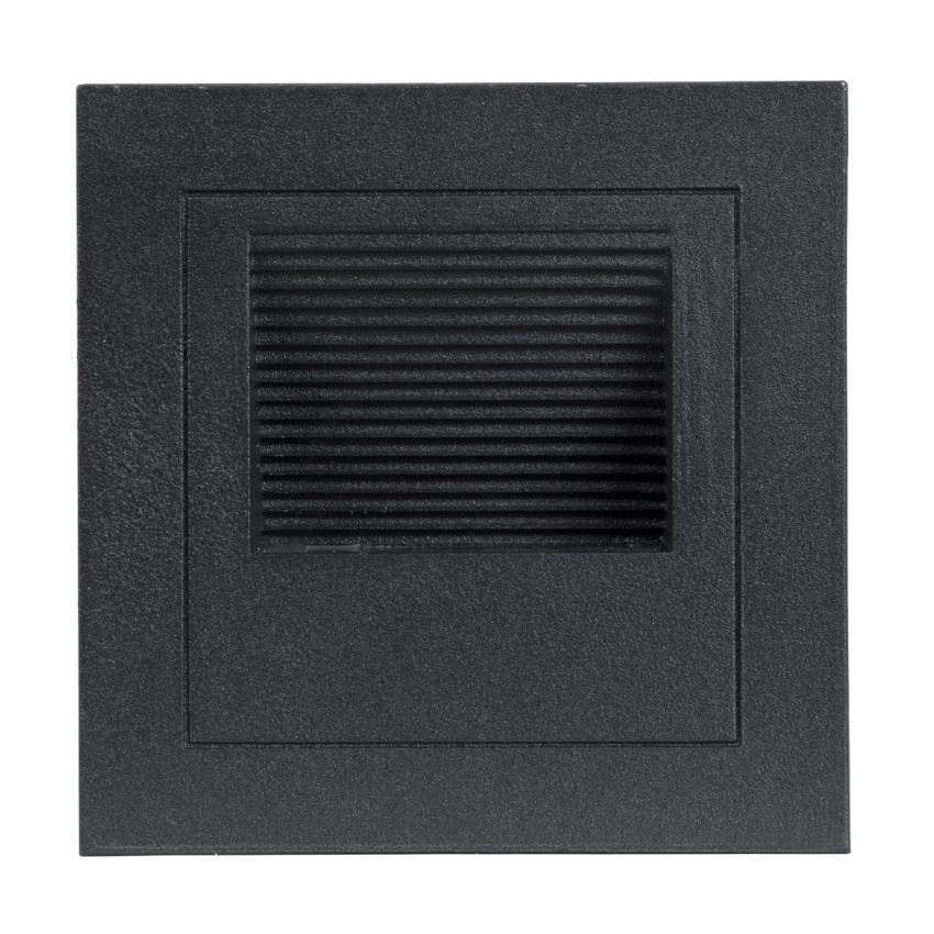 GLOBOSTAR® STEP-MINA  Χωνευτό Αρχιτεκτονικό Φωτιστικό Διαδρόμου/Σκαλοπατιού LED 3W 330lm 30° DC 24V Αδιάβροχο IP65 Θερμό Λευκό 2700K Dimmable - Μαύρο - Μ8.3 x Π8.3 x Υ5cm / Q6.6cm