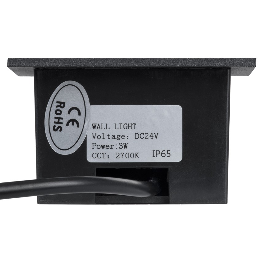 GLOBOSTAR® STEP-MINA  Χωνευτό Αρχιτεκτονικό Φωτιστικό Διαδρόμου/Σκαλοπατιού LED 3W 330lm 30° DC 24V Αδιάβροχο IP65 Θερμό Λευκό 2700K Dimmable - Μαύρο - Μ8.3 x Π8.3 x Υ5cm / Q6.6cm