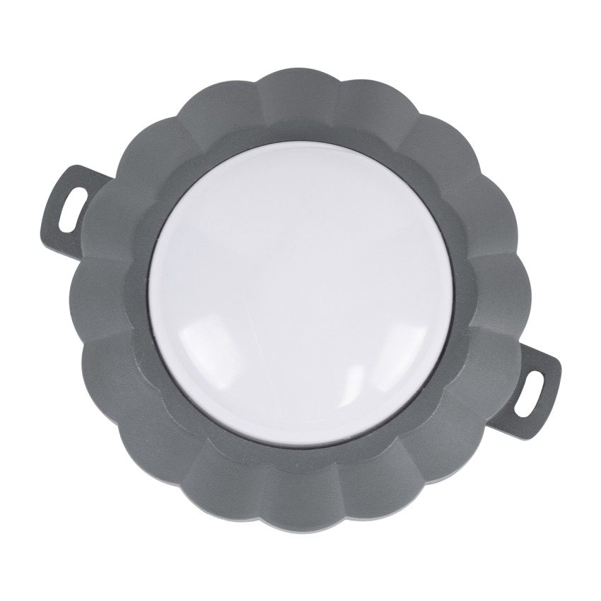 WALLLIGHT-MONA  Φωτιστικό Τοίχου - Απλίκα Point Light LED 6W 660lm 360° DC 24V Αδιάβροχο IP65 Φ11 x Υ6.5cm Θερμό Λευκό 3000K - Γκρι Ανθρακί