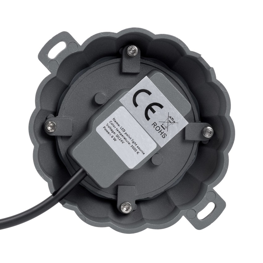 WALLLIGHT-MONA  Φωτιστικό Τοίχου - Απλίκα Point Light LED 6W 660lm 360° DC 24V Αδιάβροχο IP65 Φ11 x Υ6.5cm Θερμό Λευκό 3000K - Γκρι Ανθρακί
