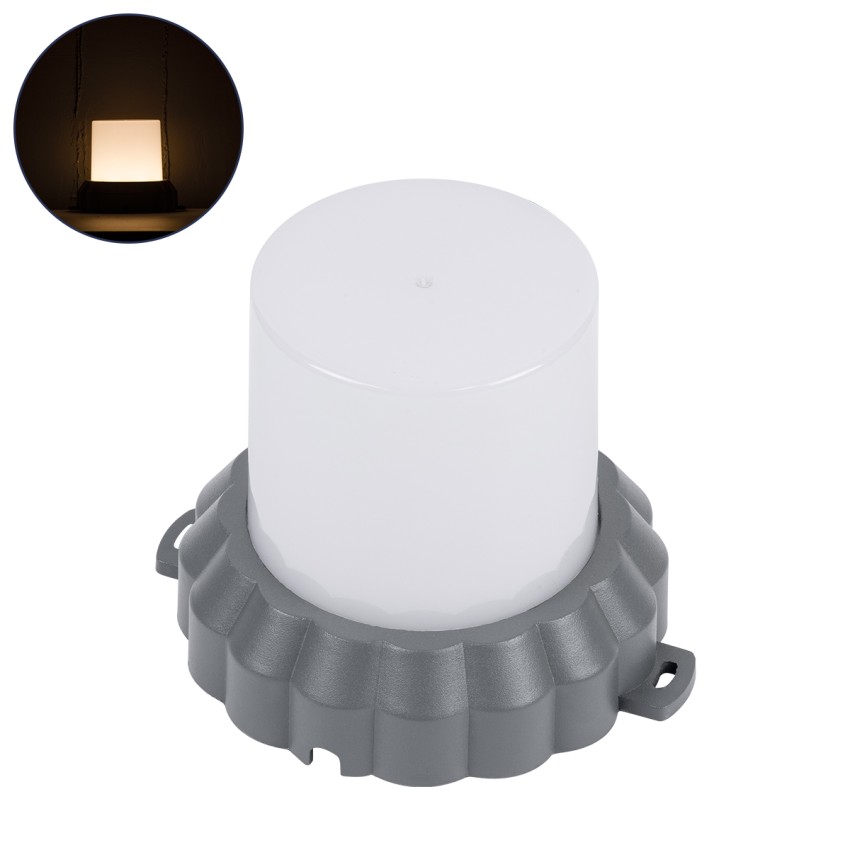 WALLLIGHT-MONA  Φωτιστικό Τοίχου - Απλίκα Point Light LED 12W 1320lm 360° DC 24V Αδιάβροχο IP65 Φ13 x Υ12.5cm Θερμό Λευκό 3000K - Γκρι Ανθρακί