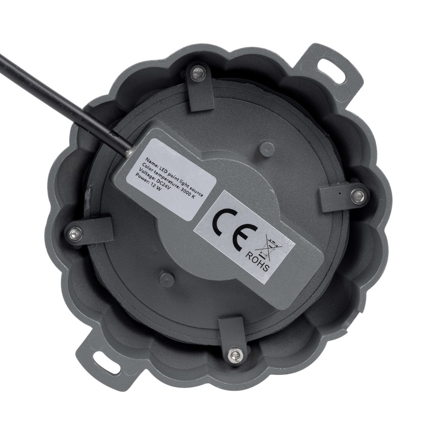 WALLLIGHT-MONA  Φωτιστικό Τοίχου - Απλίκα Point Light LED 12W 1320lm 360° DC 24V Αδιάβροχο IP65 Φ13 x Υ12.5cm Θερμό Λευκό 3000K - Γκρι Ανθρακί