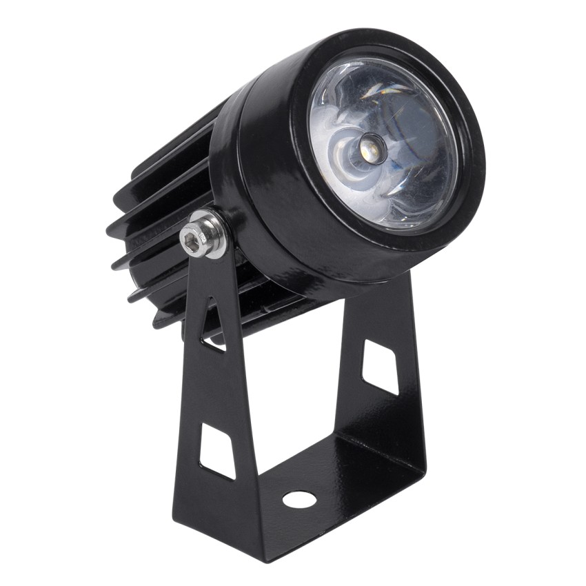 GLOBOSTAR® SPOT-TOLA  Αρχιτεκτονικό Σποτ Φωτισμου LED 1W 110lm 10° DC 24V Αδιάβροχο IP65 Θερμό Λευκό 2700K Dimmable - Γκρι Ανθρακί - Μ5 x Π5 x Υ9cm
