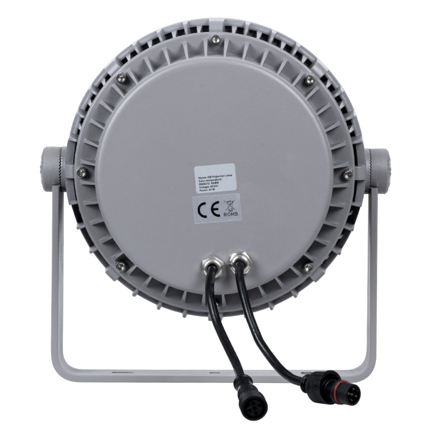 FLOOD-MENA  Προβολέας Wall Washer με Αντιθαμβωτική Γρίλια για Φωτισμό Κτιρίων LED 24W 2040lm 30° DC 24V Αδιάβροχο IP65 Φ23 x Υ18cm Πολύχρωμο RGBW DMX512 - Ασημί