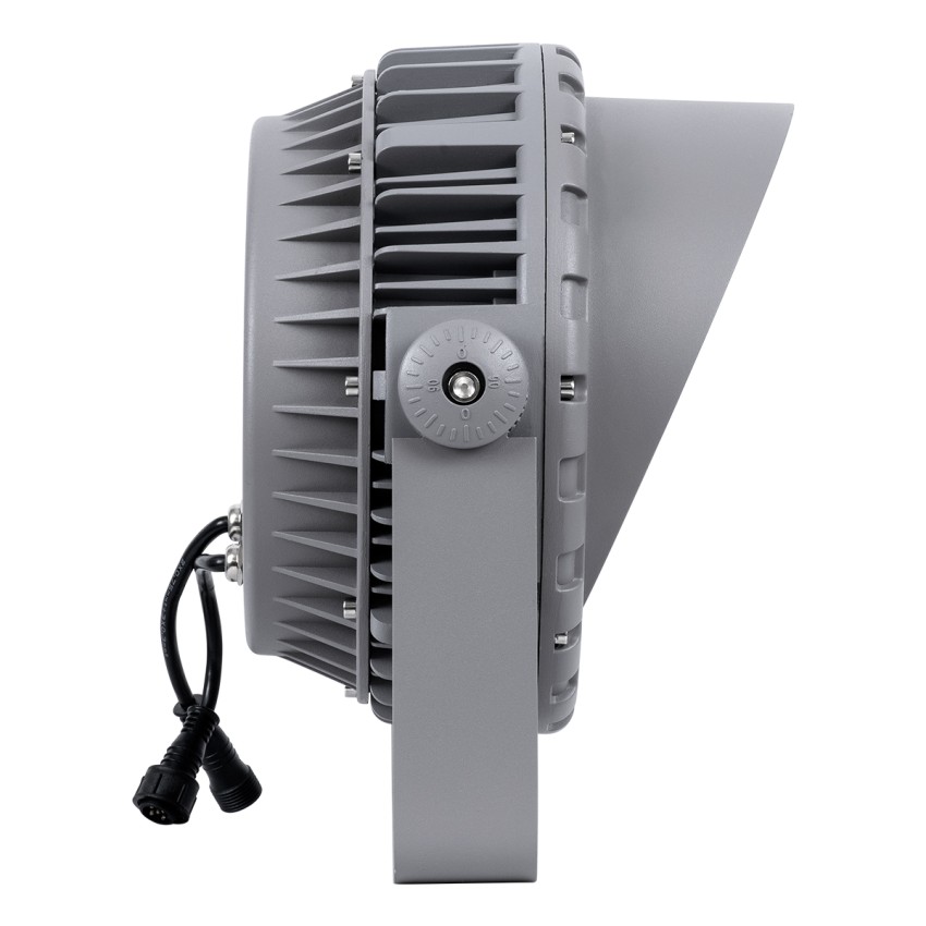 FLOOD-MENA  Προβολέας Wall Washer με Αντιθαμβωτική Γρίλια για Φωτισμό Κτιρίων LED 48W 4080lm 30° DC 24V Αδιάβροχο IP65 Φ25 x Υ18cm Πολύχρωμο RGBW DMX512 - Ασημί