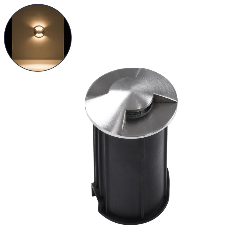 GLOBOSTAR® UNDERGROUNDRENA  Φωτιστικό Σκαλοπατιού / Διαδρόμου LED 1W 110lm 30° DC 24V Αδιάβροχο IP65 Θερμό Λευκό 2700K Dimmable - Bridgelux SMD Chip - Ανοξείδωτο Ατσάλι SS304 - Μ5 x Π5 x Υ9cm / Q4.2cm