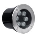 UNDERGROUND-TINA  Χωνευτό Φωτιστικό Σποτ Δαπέδου LED 9W 945lm 30° DC 24V Αδιάβροχο IP65 Φ12 x Υ9cm Πολύχρωμο RGBW DMX512 - Ανοξείδωτο Ατσάλι