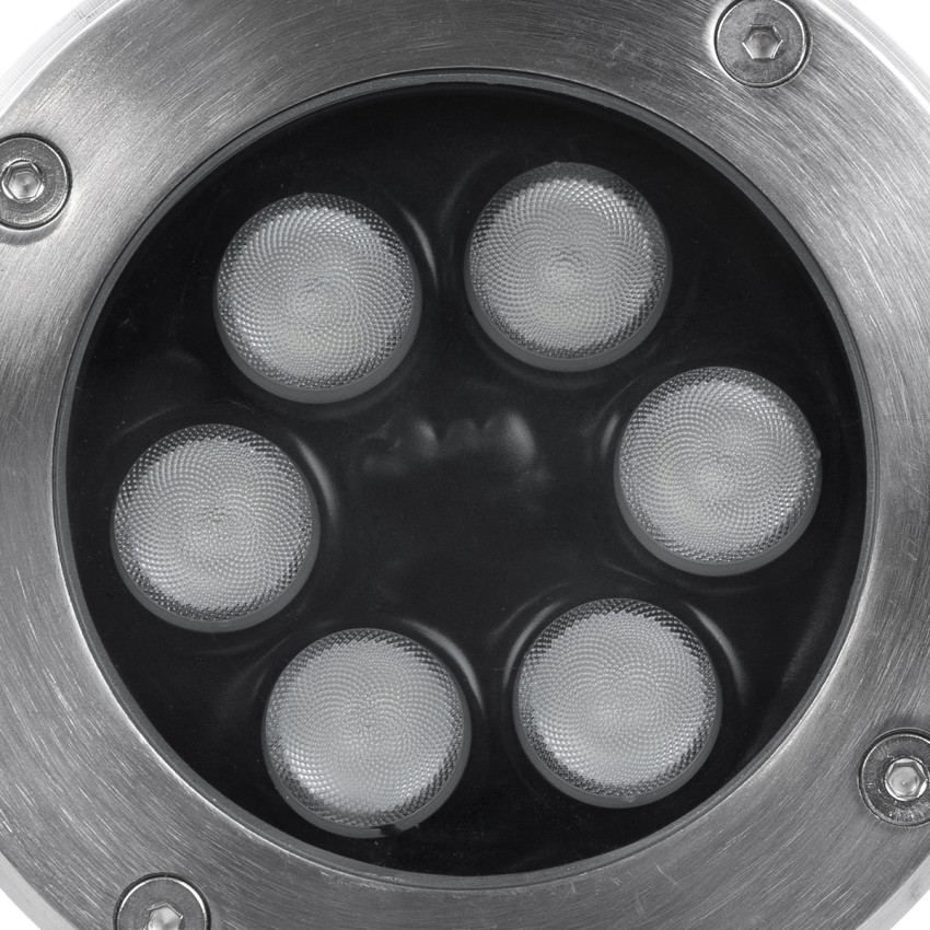 UNDERGROUND-TINA  Χωνευτό Φωτιστικό Σποτ Δαπέδου LED 9W 945lm 30° DC 24V Αδιάβροχο IP65 Φ12 x Υ9cm Πολύχρωμο RGBW DMX512 - Ανοξείδωτο Ατσάλι