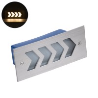 WALLLIGHT-ARINA  Χωνευτό Φωτιστικό Τοίχου LED 6W 660lm 120° DC 24V Αδιάβροχο IP67 Μ17 x Π7 x Υ5.5cm Θερμό Λευκό 3000K - Ανοξείδωτο Ατσάλι