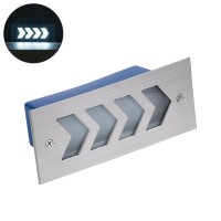 WALLLIGHT-ARINA  Χωνευτό Φωτιστικό Τοίχου LED 6W 720lm 120° DC 24V Αδιάβροχο IP67 Μ17 x Π7 x Υ5.5cm Ψυχρό Λευκό 6000K - Ανοξείδωτο Ατσάλι