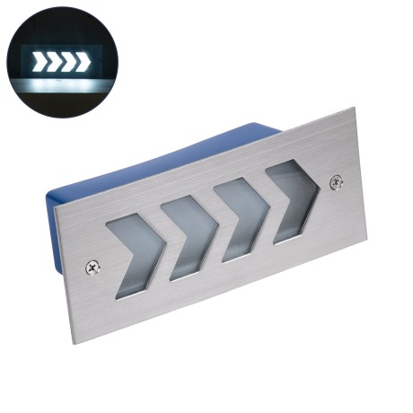 WALLLIGHT-ARINA  Χωνευτό Φωτιστικό Τοίχου LED 6W 720lm 120° DC 24V Αδιάβροχο IP67 Μ17 x Π7 x Υ5.5cm Ψυχρό Λευκό 6000K - Ανοξείδωτο Ατσάλι