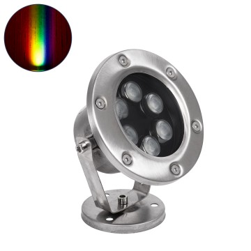 UNDERWATER-DINA  Υποβρύχιο Φωτιστικό Σποτ Ειδικό για Σιντριβάνια LED 9W 945lm 30° DC 24V Αδιάβροχο IP68 Φ12 x Υ14cm Πολύχρωμο RGBW DMX512 - Ανοξείδωτο Ατσάλι