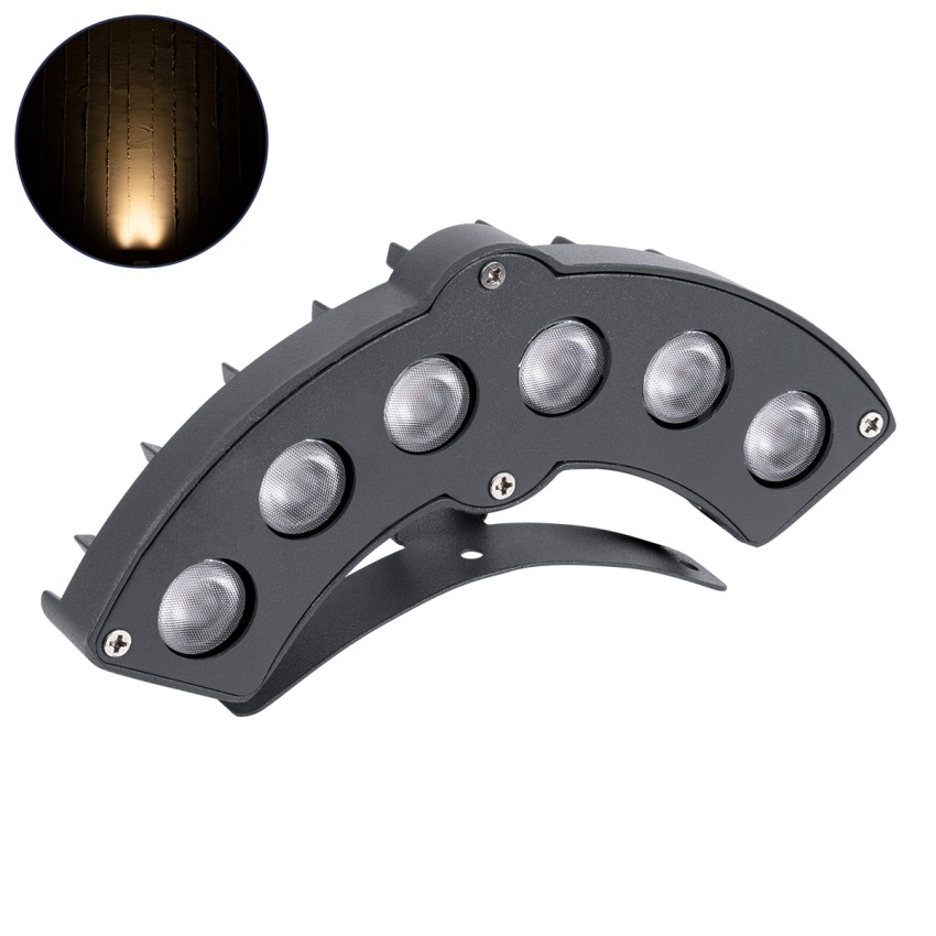 GLOBOSTAR® TREELIGHT-GINA  Κυρτή Μπάρα Φωτισμού Wall Washer για Φυτά - Δέντρα LED 6W 660lm 30° DC 24V Αδιάβροχο IP65 Θερμό Λευκό 2700K Dimmable - Γκρι Ανθρακί - Μ18 x Π3.5 x Υ7cm