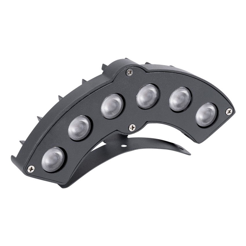 GLOBOSTAR® TREELIGHT-GINA  Κυρτή Μπάρα Φωτισμού Wall Washer για Φυτά - Δέντρα LED 6W 660lm 30° DC 24V Αδιάβροχο IP65 Θερμό Λευκό 2700K Dimmable - Γκρι Ανθρακί - Μ18 x Π3.5 x Υ7cm