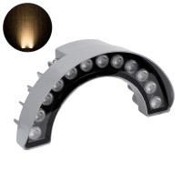 GLOBOSTAR® TREELIGHT-WINA  Κυρτή Μπάρα Φωτισμού Wall Washer για Φυτά - Δέντρα LED 12W 1320lm 30° DC 24V Αδιάβροχο IP65 Θερμό Λευκό 2700K Dimmable - Γκρι Ανθρακί - Μ23.5 x Π7.5 x Υ12cm