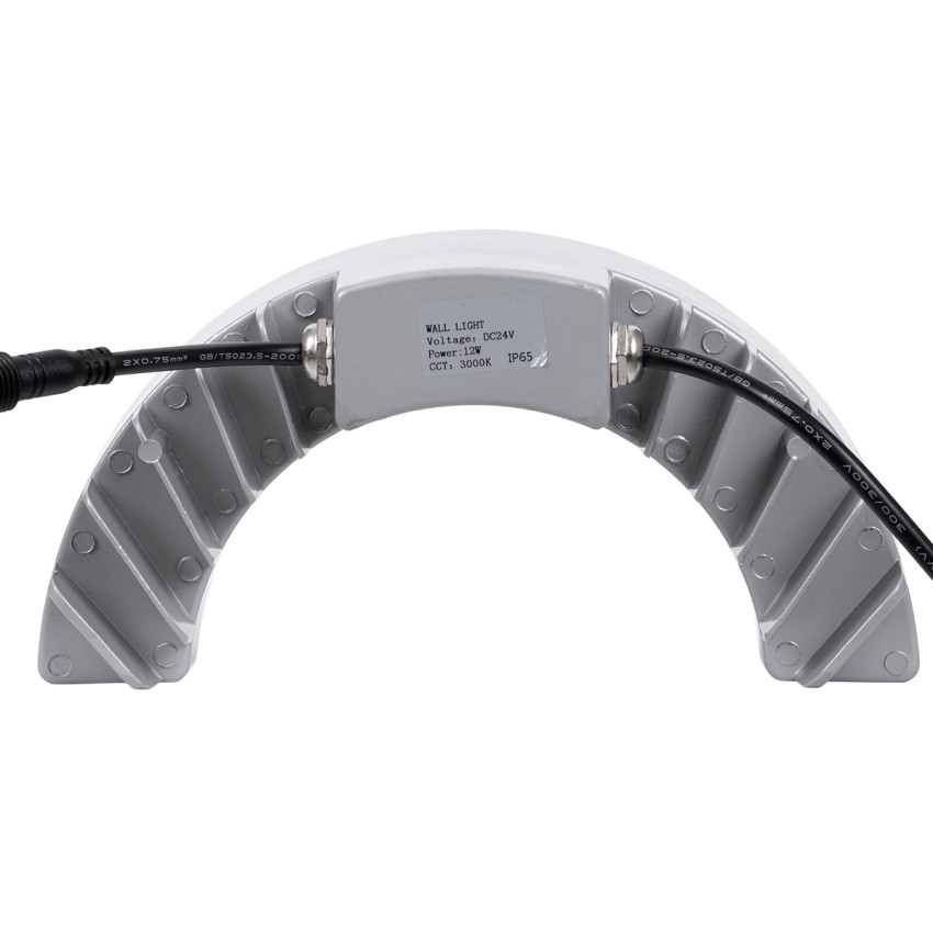 GLOBOSTAR® TREELIGHT-WINA  Κυρτή Μπάρα Φωτισμού Wall Washer για Φυτά - Δέντρα LED 12W 1320lm 30° DC 24V Αδιάβροχο IP65 Θερμό Λευκό 2700K Dimmable - Γκρι Ανθρακί - Μ23.5 x Π7.5 x Υ12cm