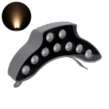 GLOBOSTAR® TREELIGHT-PINA  Κυρτή Μπάρα Φωτισμού Wall Washer για Φυτά - Δέντρα LED 9W 990lm 30° DC 24V Αδιάβροχο IP65 Θερμό Λευκό 2700K Dimmable - Γκρι Ανθρακί - Μ20.5 x Π5.5 x Υ12cm