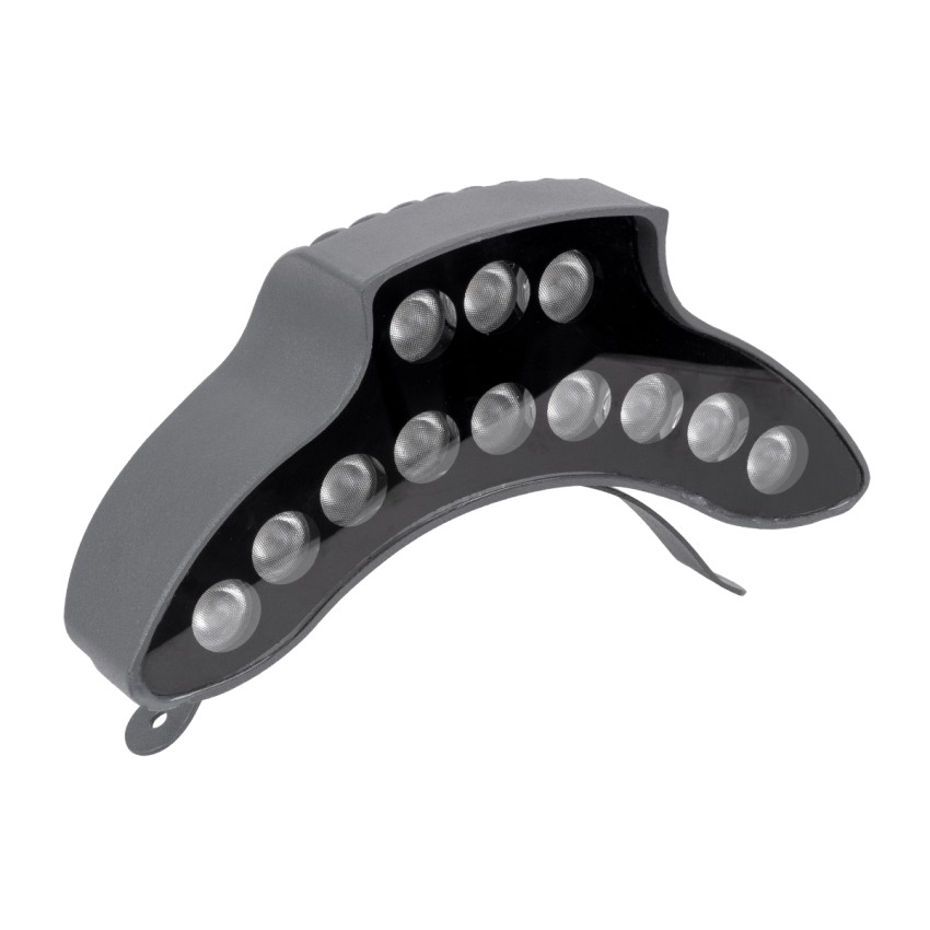 GLOBOSTAR® TREELIGHT-PINA  Κυρτή Μπάρα Φωτισμού Wall Washer για Φυτά - Δέντρα LED 12W 1320lm 30° DC 24V Αδιάβροχο IP65 Θερμό Λευκό 2700K Dimmable - Γκρι Ανθρακί - Μ20.5 x Π5.5 x Υ12cm