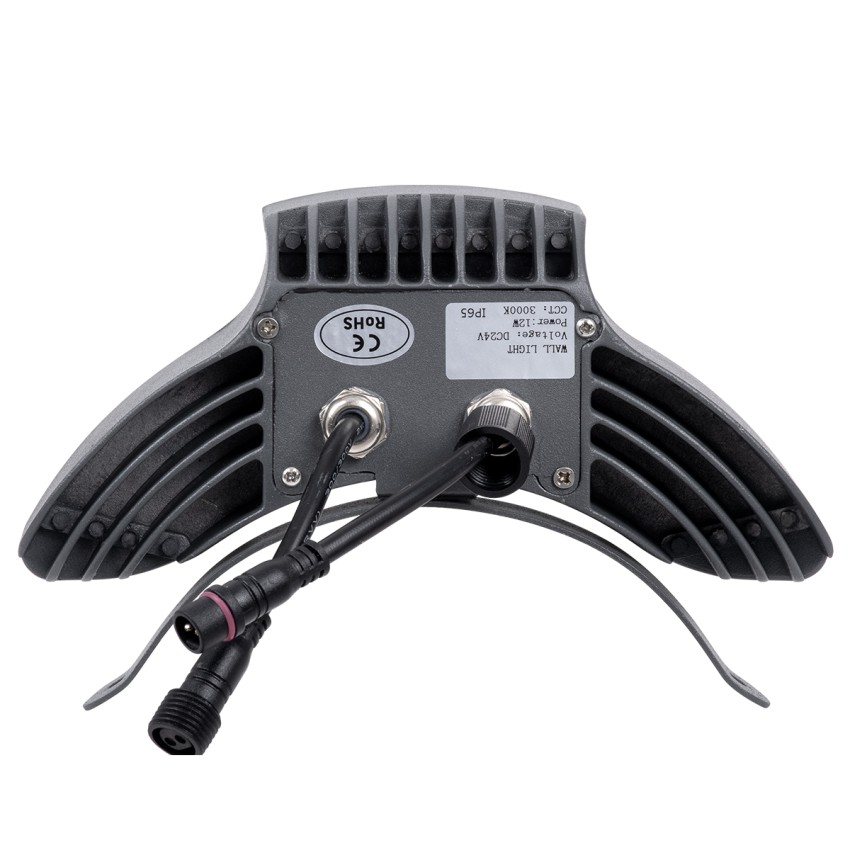 GLOBOSTAR® TREELIGHT-PINA  Κυρτή Μπάρα Φωτισμού Wall Washer για Φυτά - Δέντρα LED 12W 1320lm 30° DC 24V Αδιάβροχο IP65 Θερμό Λευκό 2700K Dimmable - Γκρι Ανθρακί - Μ20.5 x Π5.5 x Υ12cm