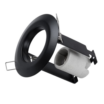 ALIBA  Χωνευτή Στρογγυλή Μεταλλική Βάση Μπετού για Λάμπα R50 με Ντουί E14 AC 220-240V IP20 Φ9.2 x Υ9.5cm - Μαύρη