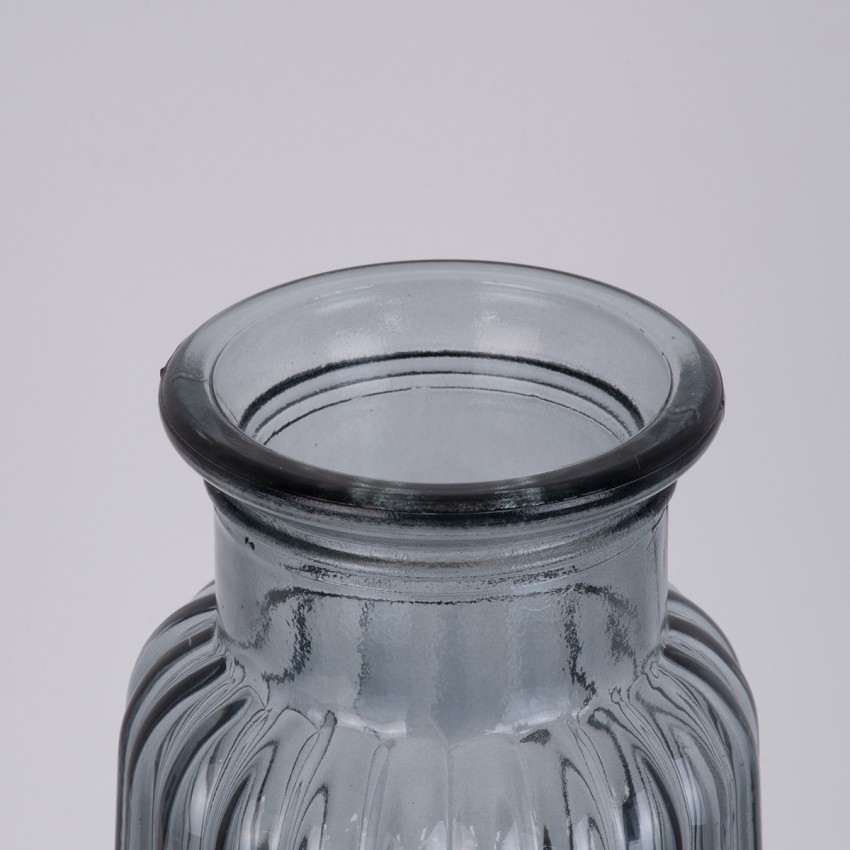 LAYLA  Διακοσμητικό Βάζο Γυάλινο Γκρι Φ11 x Υ22cm