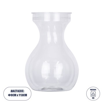 GRACE  Διακοσμητικό Βάζο Πλαστικό Διάφανο Φ9 x Υ13cm