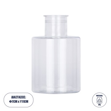 GRACE  Διακοσμητικό Βάζο Πλαστικό Διάφανο Φ7 x Υ11cm