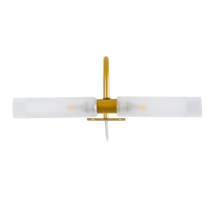 FLORA  Μοντέρνο Φωτιστικό Τοίχου - Απλίκα Καθρέπτη Μπάνιου - Πίνακα 2 x G9 270° AC 220-240V IP44 Μ31 x Π13 x Υ12cm - Χρυσό