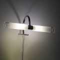 GLOBOSTAR® FLORA  Μοντέρνο Φωτιστικό Τοίχου - Απλίκα Καθρέπτη Μπάνιου με Ντουί 2 x G9 AC 220-240V IP44 - Νίκελ Χρώμιο - Μ31 x Π13 x Υ12cm