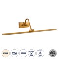 GLOBOSTAR® MIRA  Μοντέρνο Φωτιστικό Τοίχου - Απλίκα Καθρέπτη Μπάνιου LED 12W 1400lm 120° AC 220-240V IP44 Φυσικό Λευκό 4500K - Lumileds SMD Chip & TÜV SÜD Driver - Χάλκινο - Μ60 x Π20 x Υ13cm