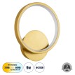 GLOBOSTAR® TED  Μοντέρνο Φωτιστικό Τοίχου - Απλίκα LED 9W 1080lm 300° AC 220-240V IP20 Ρυθμιζόμενο Λευκό CCT με On/Off 2700K/4500K/6000K - Lumileds SMD Chip - Χρυσό Βούρτσας - Μ20 x Π5.5 x Υ23cm