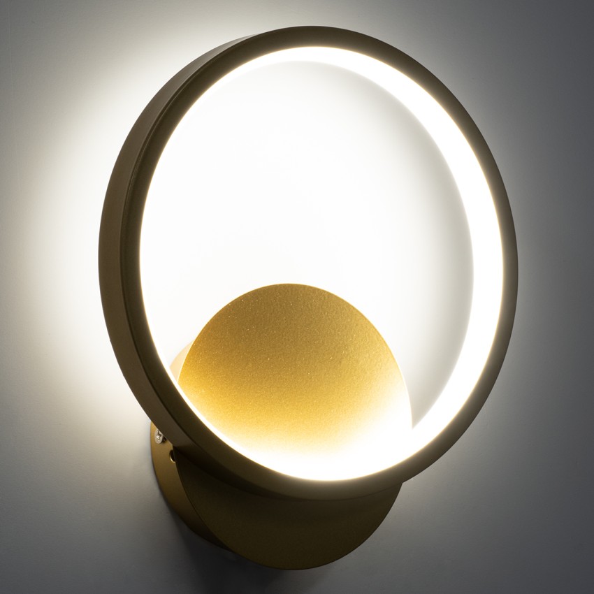 GLOBOSTAR® TED  Μοντέρνο Φωτιστικό Τοίχου - Απλίκα LED 9W 1080lm 300° AC 220-240V IP20 Ρυθμιζόμενο Λευκό CCT με On/Off 2700K/4500K/6000K - Lumileds SMD Chip - Χρυσό Βούρτσας - Μ20 x Π5.5 x Υ23cm
