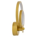 GLOBOSTAR® FREDDIE  Μοντέρνο Φωτιστικό Τοίχου - Απλίκα LED 15W 1080lm 300° AC 220-240V IP20 Ρυθμιζόμενο Λευκό CCT με On/Off 2700K/4500K/6000K - Lumileds SMD Chip - Χρυσό Βούρτσας - Μ20 x Π7.5 x Υ25cm