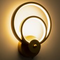 GLOBOSTAR® FREDDIE  Μοντέρνο Φωτιστικό Τοίχου - Απλίκα LED 15W 1080lm 300° AC 220-240V IP20 Ρυθμιζόμενο Λευκό CCT με On/Off 2700K/4500K/6000K - Lumileds SMD Chip - Χρυσό Βούρτσας - Μ20 x Π7.5 x Υ25cm