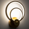 GLOBOSTAR® FREDDIE  Μοντέρνο Φωτιστικό Τοίχου - Απλίκα LED 15W 1080lm 300° AC 220-240V IP20 Ρυθμιζόμενο Λευκό CCT με On/Off 2700K/4500K/6000K - Lumileds SMD Chip - Χρυσό Βούρτσας - Μ20 x Π7.5 x Υ25cm