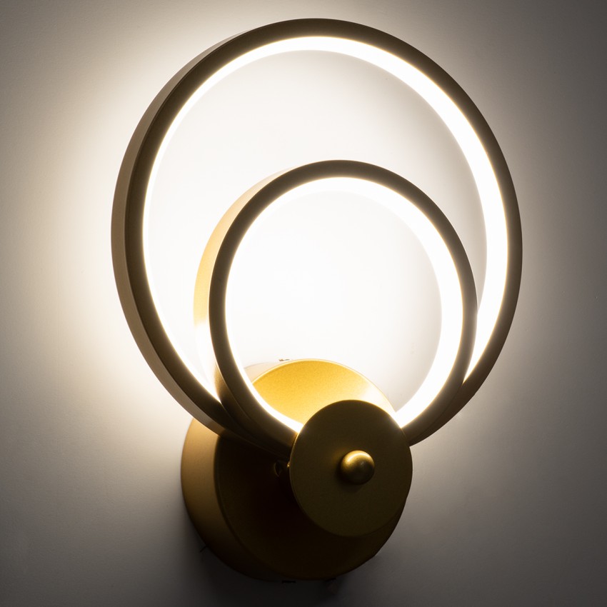GLOBOSTAR® FREDDIE  Μοντέρνο Φωτιστικό Τοίχου - Απλίκα LED 15W 1080lm 300° AC 220-240V IP20 Ρυθμιζόμενο Λευκό CCT με On/Off 2700K/4500K/6000K - Lumileds SMD Chip - Χρυσό Βούρτσας - Μ20 x Π7.5 x Υ25cm