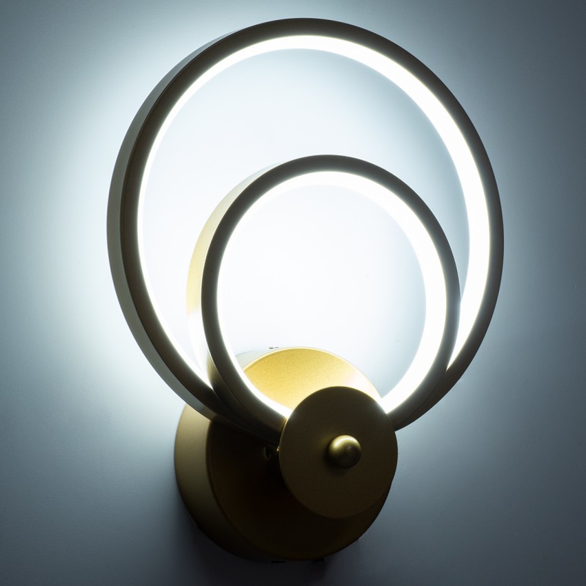 GLOBOSTAR® FREDDIE  Μοντέρνο Φωτιστικό Τοίχου - Απλίκα LED 15W 1080lm 300° AC 220-240V IP20 Ρυθμιζόμενο Λευκό CCT με On/Off 2700K/4500K/6000K - Lumileds SMD Chip - Χρυσό Βούρτσας - Μ20 x Π7.5 x Υ25cm