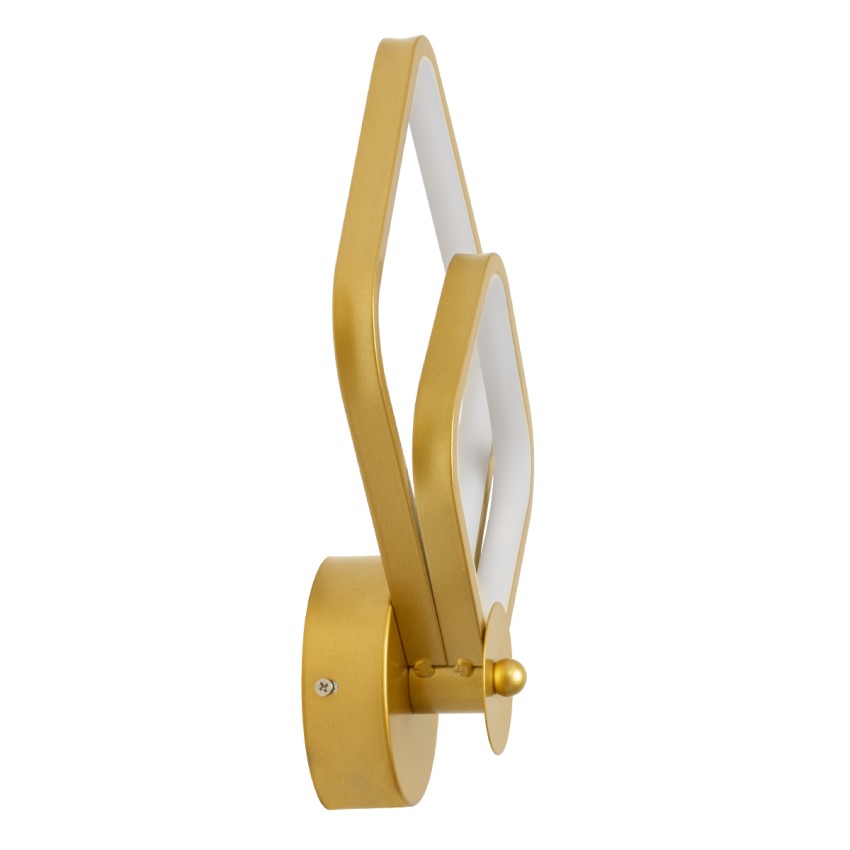 GLOBOSTAR® ANNA  Μοντέρνο Φωτιστικό Τοίχου - Απλίκα LED 15W 1800lm 300° AC 220-240V IP20 Ρυθμιζόμενο Λευκό CCT με On/Off 2700K/4500K/6000K - Lumileds SMD Chip - Χρυσό Βούρτσας - Μ25 x Π8 x Υ30cm