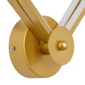 GLOBOSTAR® ANNA  Μοντέρνο Φωτιστικό Τοίχου - Απλίκα LED 15W 1800lm 300° AC 220-240V IP20 Ρυθμιζόμενο Λευκό CCT με On/Off 2700K/4500K/6000K - Lumileds SMD Chip - Χρυσό Βούρτσας - Μ25 x Π8 x Υ30cm
