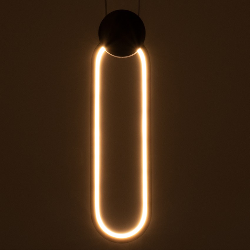 GLOBOSTAR® ILDI  Μοντέρνο Κρεμαστό Φωτιστικό Οροφής LED 12W 1440lm 300° AC 220-240V IP20 Ρυθμιζόμενο Λευκό CCT με On/Off 2700K/4500K/6000K - Lumileds SMD Chip - Χρυσό Βούρτσας - Μ10 x Π2.3 x Υ38cm
