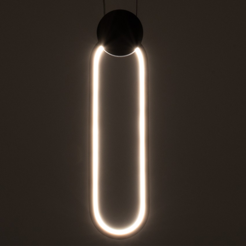 GLOBOSTAR® ILDI  Μοντέρνο Κρεμαστό Φωτιστικό Οροφής LED 12W 1440lm 300° AC 220-240V IP20 Ρυθμιζόμενο Λευκό CCT με On/Off 2700K/4500K/6000K - Lumileds SMD Chip - Χρυσό Βούρτσας - Μ10 x Π2.3 x Υ38cm