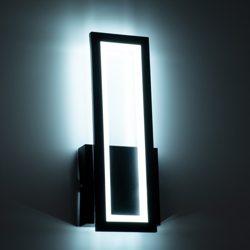 TIARA  Φωτιστικό Τοίχου - Απλίκα Design LED CCT 12W 1440lm 360° AC 220-240V - Εναλλαγή Φωτισμού μέσω Διακόπτη On/Off All In One Ψυχρό 6000k+Φυσικό 4500k+Θερμό 2700k Μ12.5 x Π4 x Υ32cm - Μαύρο