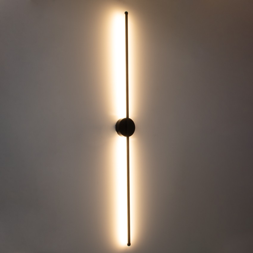 GLOBOSTAR® DIADEM  Μοντέρνο Φωτιστικό Τοίχου - Απλίκα LED 18W 2160lm 120° AC 220-240V IP20 Ρυθμιζόμενο Λευκό CCT με On/Off 2700K/4500K/6000K - Lumileds SMD Chip - Μαύρο Ματ - Μ10 x Π4 x Υ120cm