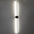 GLOBOSTAR® DIADEM  Μοντέρνο Φωτιστικό Τοίχου - Απλίκα LED 18W 2160lm 120° AC 220-240V IP20 Ρυθμιζόμενο Λευκό CCT με On/Off 2700K/4500K/6000K - Lumileds SMD Chip - Μαύρο Ματ - Μ10 x Π4 x Υ120cm
