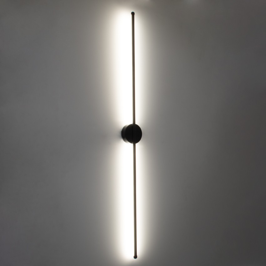 GLOBOSTAR® DIADEM  Μοντέρνο Φωτιστικό Τοίχου - Απλίκα LED 18W 2160lm 120° AC 220-240V IP20 Ρυθμιζόμενο Λευκό CCT με On/Off 2700K/4500K/6000K - Lumileds SMD Chip - Μαύρο Ματ - Μ10 x Π4 x Υ120cm