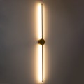 GLOBOSTAR® DIADEM  Μοντέρνο Φωτιστικό Τοίχου - Απλίκα LED 18W 2160lm 120° AC 220-240V IP20 Ρυθμιζόμενο Λευκό CCT με On/Off 2700K/4500K/6000K - Lumileds SMD Chip - Χρυσό Βούρτσας - Μ10 x Π4 x Υ120cm