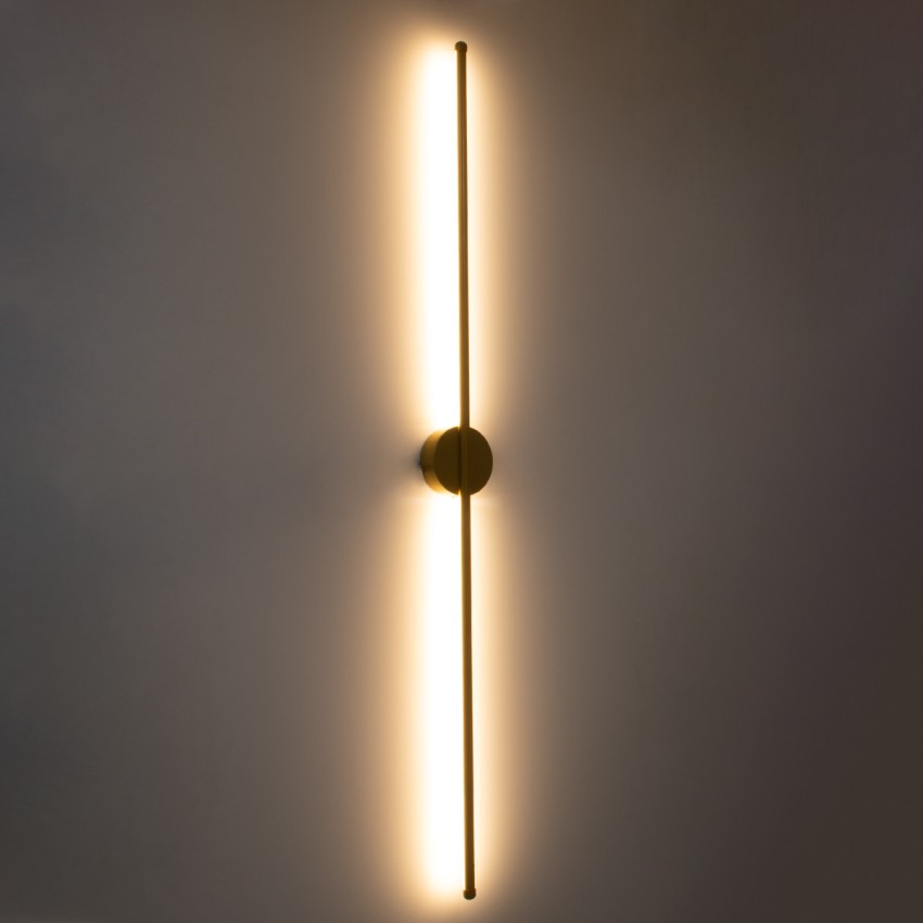 GLOBOSTAR® DIADEM  Μοντέρνο Φωτιστικό Τοίχου - Απλίκα LED 18W 2160lm 120° AC 220-240V IP20 Ρυθμιζόμενο Λευκό CCT με On/Off 2700K/4500K/6000K - Lumileds SMD Chip - Χρυσό Βούρτσας - Μ10 x Π4 x Υ120cm