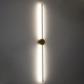 GLOBOSTAR® DIADEM  Μοντέρνο Φωτιστικό Τοίχου - Απλίκα LED 18W 2160lm 120° AC 220-240V IP20 Ρυθμιζόμενο Λευκό CCT με On/Off 2700K/4500K/6000K - Lumileds SMD Chip - Χρυσό Βούρτσας - Μ10 x Π4 x Υ120cm