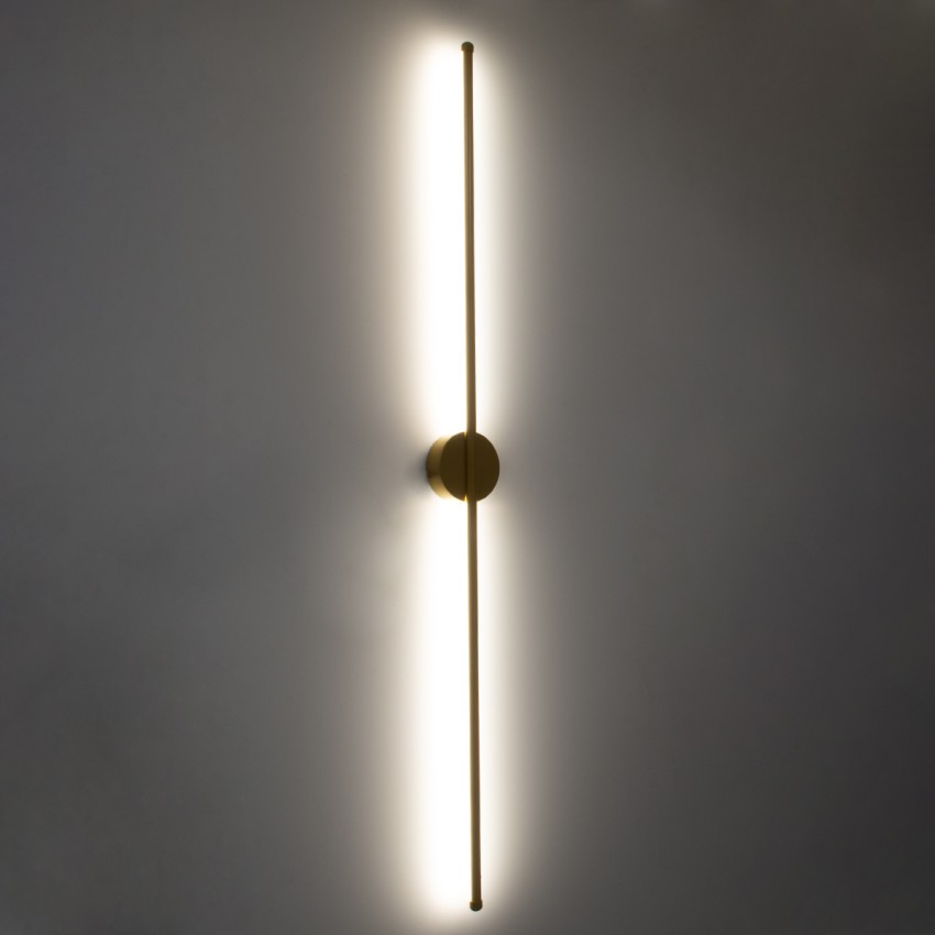 GLOBOSTAR® DIADEM  Μοντέρνο Φωτιστικό Τοίχου - Απλίκα LED 18W 2160lm 120° AC 220-240V IP20 Ρυθμιζόμενο Λευκό CCT με On/Off 2700K/4500K/6000K - Lumileds SMD Chip - Χρυσό Βούρτσας - Μ10 x Π4 x Υ120cm